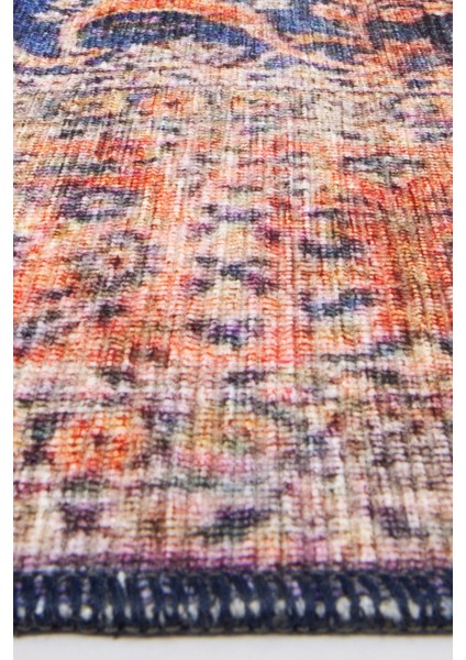 Norm Halı Allure 50-041 Lacivert Eskitme Halı Etnik Otantik Dokuma Şönil Yıkanabilir Salon Halısı modelleri