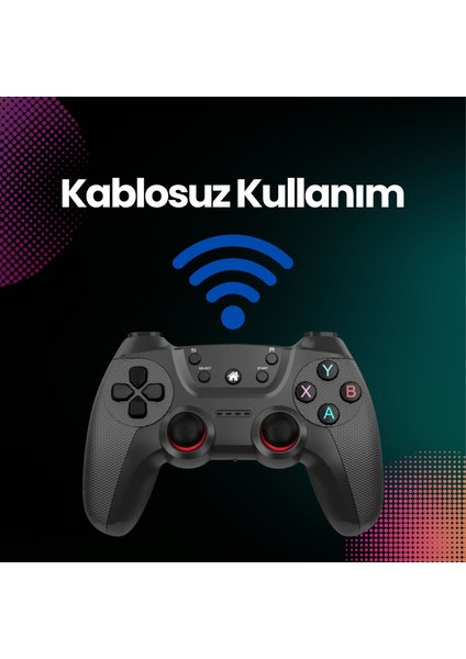 Gp4 Çift Kablosuz Gamepad Seti (2 Adet) - Tak Çalıştır - Titreşimli - Wireless 2.4g - Ps Pc Uyumlu modelleri