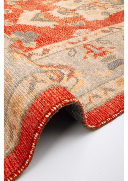 Norm Halı Allure 61-030 Kırmızı Eskitme Halı Etnik Otantik Dokuma Şönil Yıkanabilir Salon Halısı indirimleri