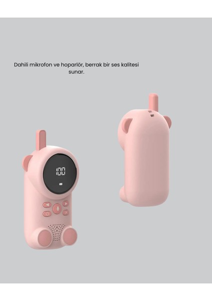 Şarjlı Bebek Telsizi Uzun Mesafe 22 Kanal LCD Ekran VOX Modu 400 mAh modelleri