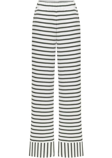 Pamuklu Çizgili Uzun Kollu Pijama Takımı / Yeşil fiyatları