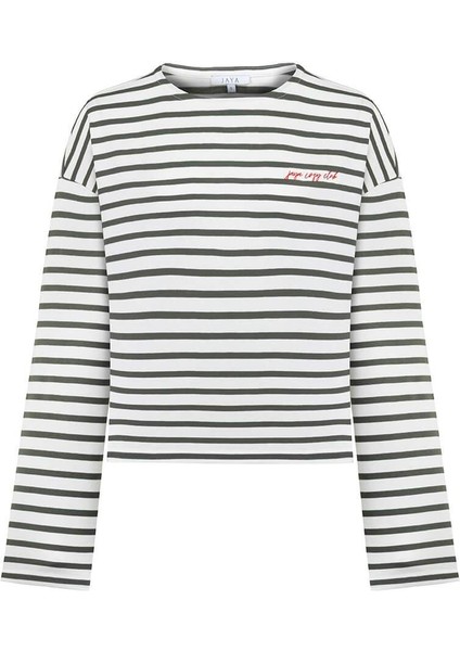 Pamuklu Çizgili Uzun Kollu Pijama Takımı / Yeşil modelleri