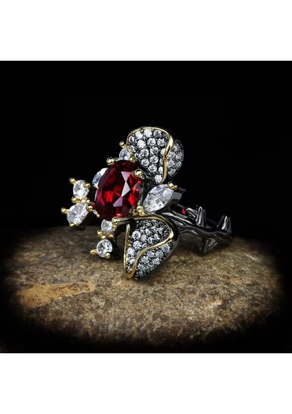 Set.up 925 Ayar Gümüş Ruby Taşlı Tasarım Yüzük modelleri