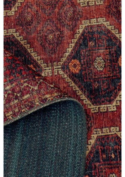 Norm Halı Allure 61-058 Kırmızı Eskitme Halı Etnik Otantik Dokuma Şönil Yıkanabilir Salon Halısı fırsatları