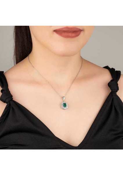 Set.up 925 Ayar Gümüş Elmas Kesim Montürlü Tasarım Kolye fırsatları