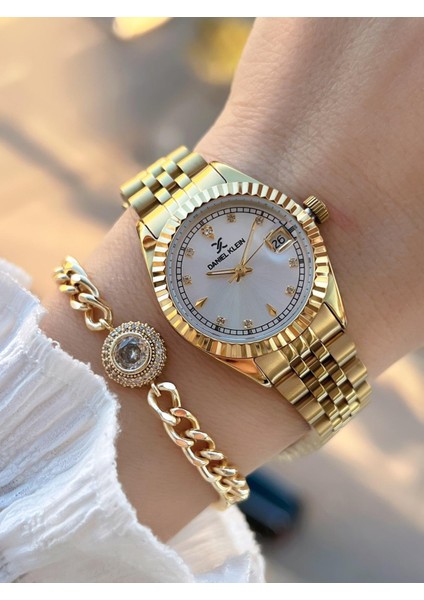 2 Yıl Garantili Jubile Kordon 3 Atm Suya Dayanıklı Kadın Kol Saati+Bileklik F.Z.10974.2