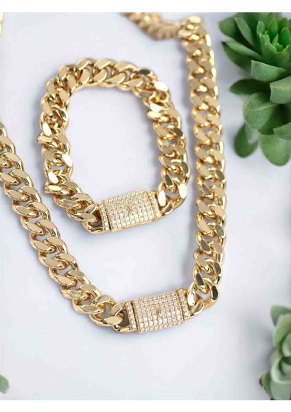 Xuping Gurmet Gold Renk Kolye ve Bileklik Seti