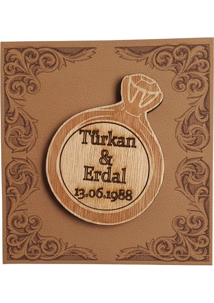 Düğün Kına Nişan Hediyelik Ahşap Yüzük Magnet 50 Adet modelleri
