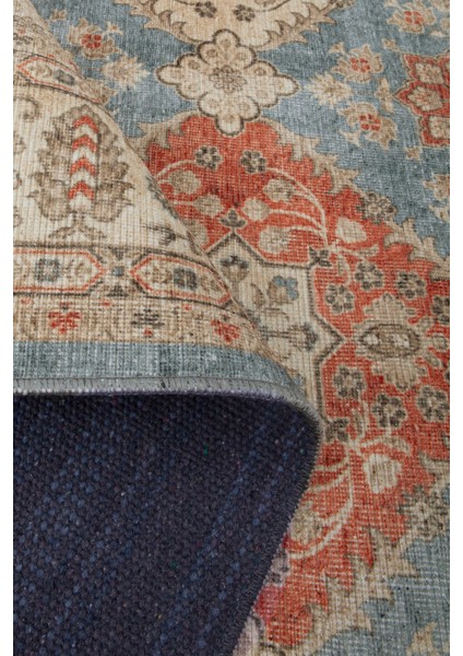 Norm Halı Allure 54-030 Mavi Eskitme Halı Etnik Otantik Dokuma Şönil Yıkanabilir Salon Halısı fırsatları