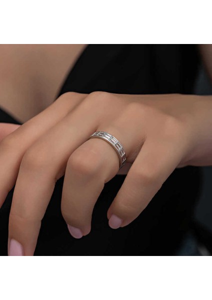 Set.up 925 Ayar Gümüş Yeni Tasarım Baget Kesim Tantur Yüzük