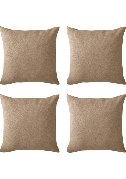 Bej Kırlent Kılıfı 4'lü Set - Gizli Fermuarlı - Kadife Dokulu fiyatları