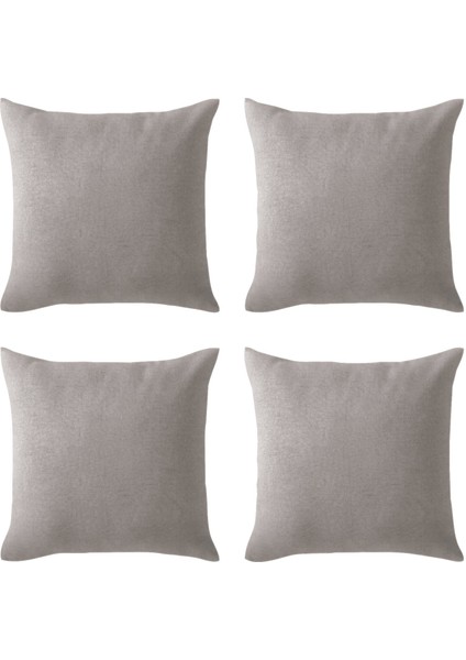 Taş Rengi Kırlent Kılıfı 4'lü Set - Gizli Fermuarlı - Kadife Dokulu fiyatları