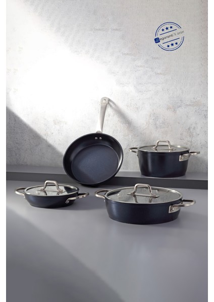 Pro Plus Indüksiyon Tabanlı 7 Parça Tencere Tava Sahan Seti