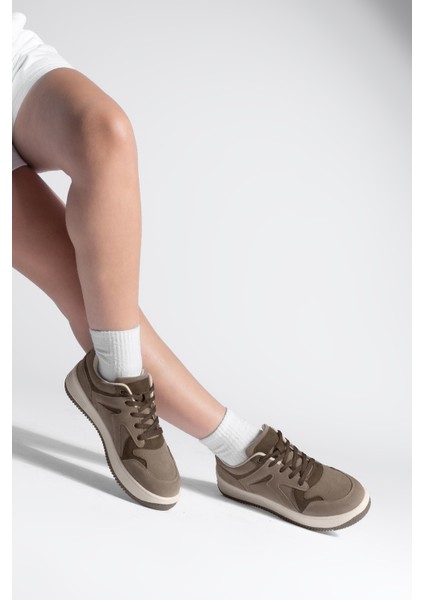Kadın Sneaker Yüksek Taban Spor Ayakkabı Aryan Vizon Süet fiyatları