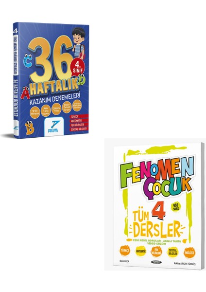 F.ç 4 Tüm Dersler Soru Bankası+4. Sınıf 36 Haftalık Denemeler Set(2kitap)