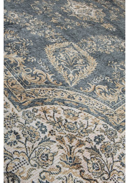 Norm Halı Allure 54-033 Mavi Eskitme Halı Etnik Otantik Dokuma Şönil Yıkanabilir Salon Halısı fiyatları