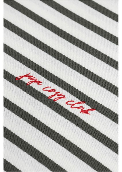 Pamuklu Çizgili Uzun Kollu Pijama Takımı / Yeşil fırsatları