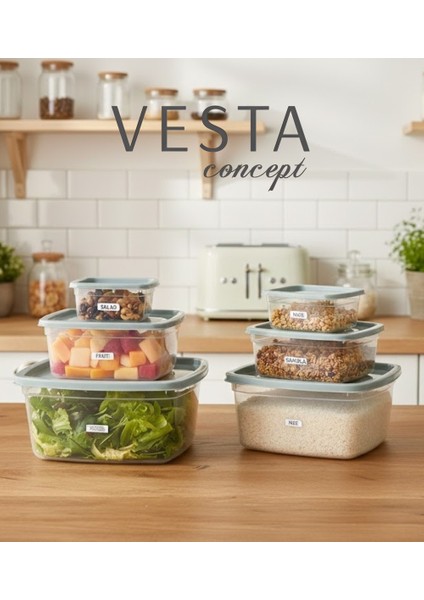 6'lı Kare Saklama Kabı Seti - Buzdolabı, Kiler ve Mutfak Düzenleyici & Erzak Kabı Seti fiyatları