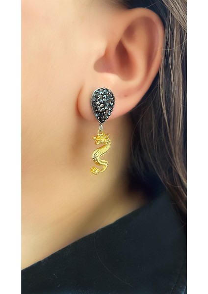 Set.up Siyah Taşlı Küpe modelleri