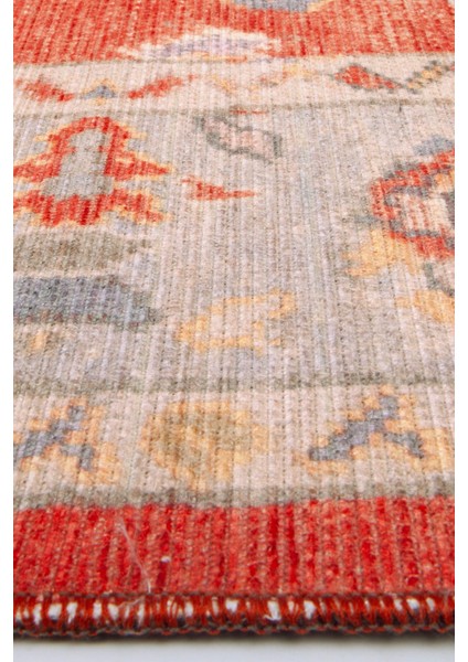 Norm Halı Allure 61-030 Kırmızı Eskitme Halı Etnik Otantik Dokuma Şönil Yıkanabilir Salon Halısı modelleri