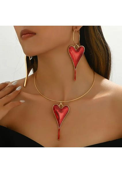 Set.up Kalp Model Kolye Küpe Set fırsatları