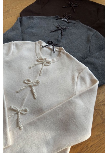 Inci Fiyonklu Tasarım Hırka- Kahverengi fırsatları