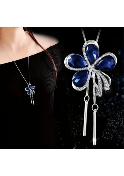 Set.up Taşlı Çiçek Model Kolye