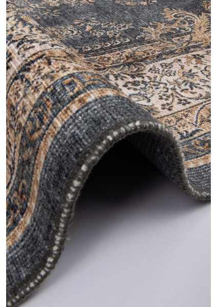 Norm Halı Allure 54-033 Mavi Eskitme Halı Etnik Otantik Dokuma Şönil Yıkanabilir Salon Halısı indirimleri