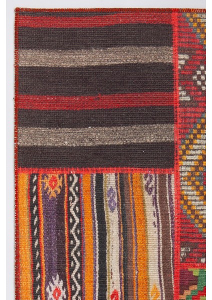 Norm Halı Allure 50-159 Kırmızı Eskitme Halı Etnik Otantik Dokuma Şönil Yıkanabilir Salon Halısı