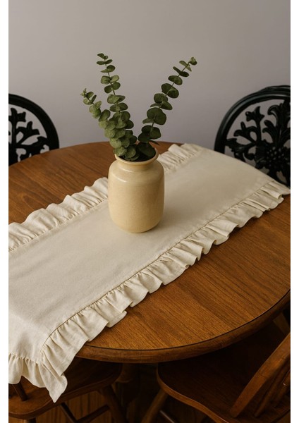 Saf Ham Keten Dokuma Runner - Amerikan Servis