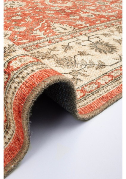 Norm Halı Allure 54-031 Kırmızı Eskitme Halı Etnik Otantik Dokuma Şönil Yıkanabilir Salon Halısı indirimleri