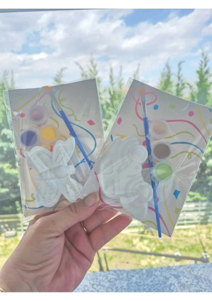 15 Adet (7+8) - Araba ve Kelebek /taş Boyama Seti, Dıy, Kendin Yap, Doğum Günü Hediyesi