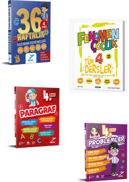 F.ç 4 Tüm Dersler Soru Bankası+36 Haftalık Denemeler+ Problemler Sb+Paragraf Sb Seti(4 Kitap)