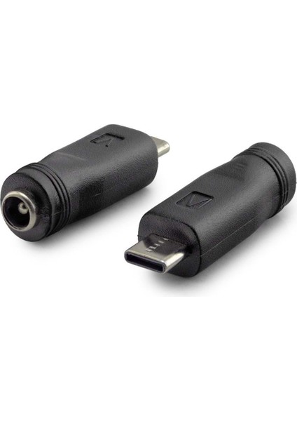 Notebook Adaptör Ucu Çevirici Type-C (M) To 5.5*2.5 (F) 10LU Paket Siyah HDX1340