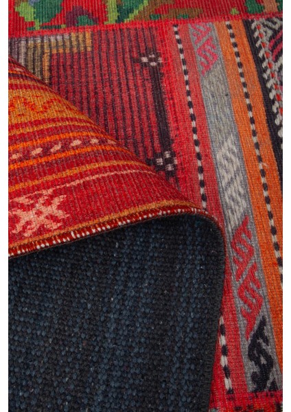 Norm Halı Allure 50-159 Kırmızı Eskitme Halı Etnik Otantik Dokuma Şönil Yıkanabilir Salon Halısı fırsatları