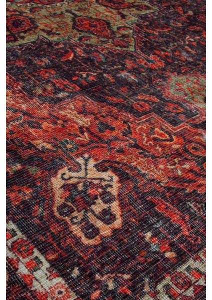 Norm Halı Allure 61-067 Kırmızı Eskitme Halı Etnik Otantik Dokuma Şönil Yıkanabilir Salon Halısı fiyatları