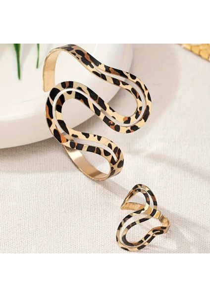 Set.up Leopar Yüzük Bileklik Takım fırsatları