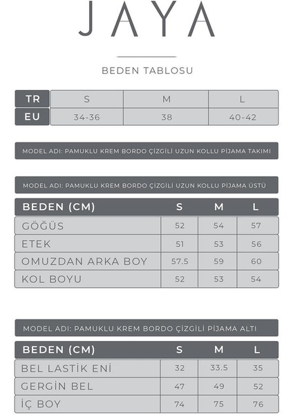 Pamuklu Çizgili Uzun Kollu Pijama Takımı / Bordo indirimleri