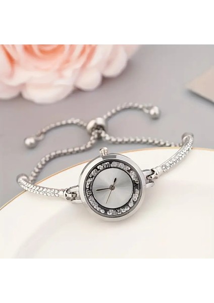 Set.up Gümüş Taşlı Ayarlanabilir Saat