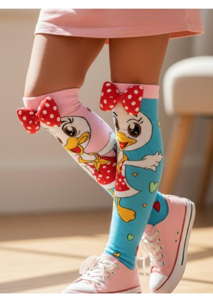 Prenses Figürlü Kurdeleli Diz Altı Çorap fiyatları