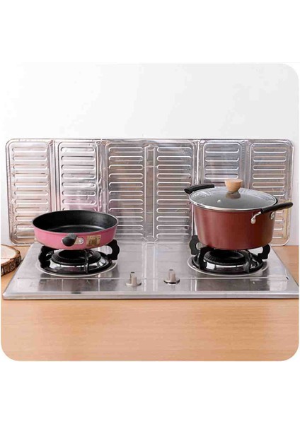 Ocak Yağ Sıçrama Koruyucu Katlanır Alüminyum Levha -Kolay Silinir Rüzgar Önleyici Panel 1 Adet indirimleri