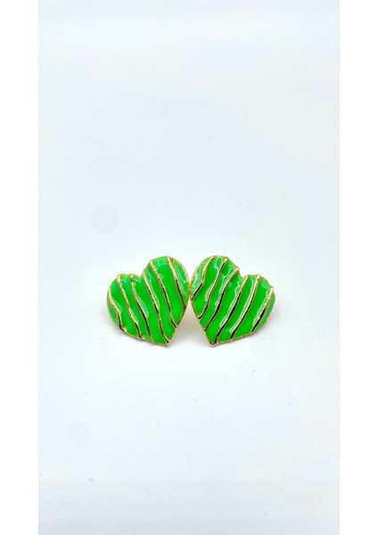 Set.up Yeşil Kalp Küpe