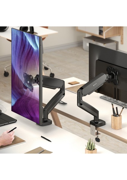 Ayarlanabilir Gazlı Yay Monitör Kolu – 13-34″ Düz/kavisli Ekranlar Için Tam Hareketli Masa Montajı (Vesa 75×75 / 100×100) fiyatları