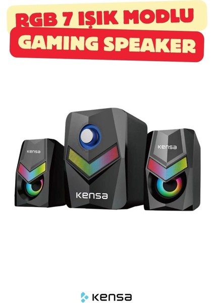 Rgb 7 Işık Modlu Masaüstü Hoparlör | Stereo Gaming Speaker fiyatları