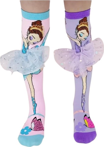 Balerin Figürlü Tütülü Diz Altı Çorap