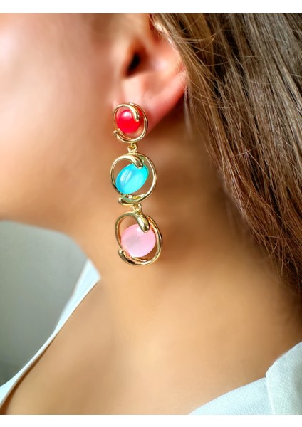 Set.up Kırmızı Renkli Uzun Küpe