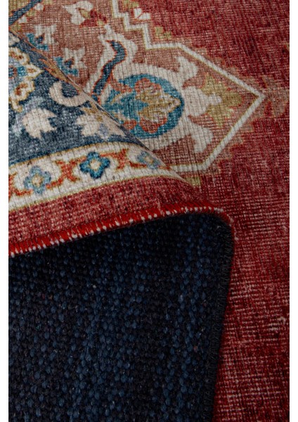 Norm Halı Allure 54-037 Kırmızı Eskitme Halı Etnik Otantik Dokuma Şönil Yıkanabilir Salon Halısı fırsatları