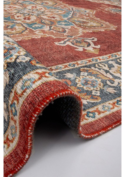 Norm Halı Allure 54-037 Kırmızı Eskitme Halı Etnik Otantik Dokuma Şönil Yıkanabilir Salon Halısı indirimleri