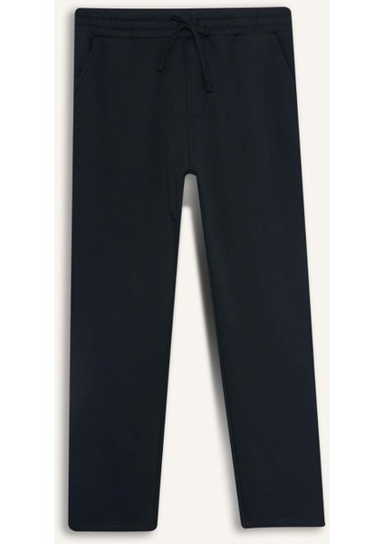 Regular Fit Beli Bağcıklı Cepli Düz Paça Kalın Eşofman Altı