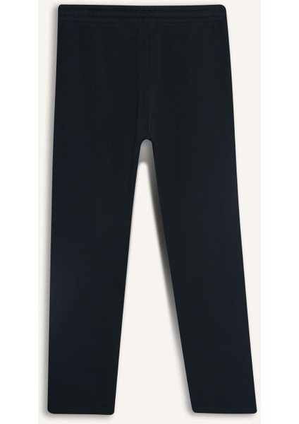 Regular Fit Beli Bağcıklı Cepli Düz Paça Kalın Eşofman Altı